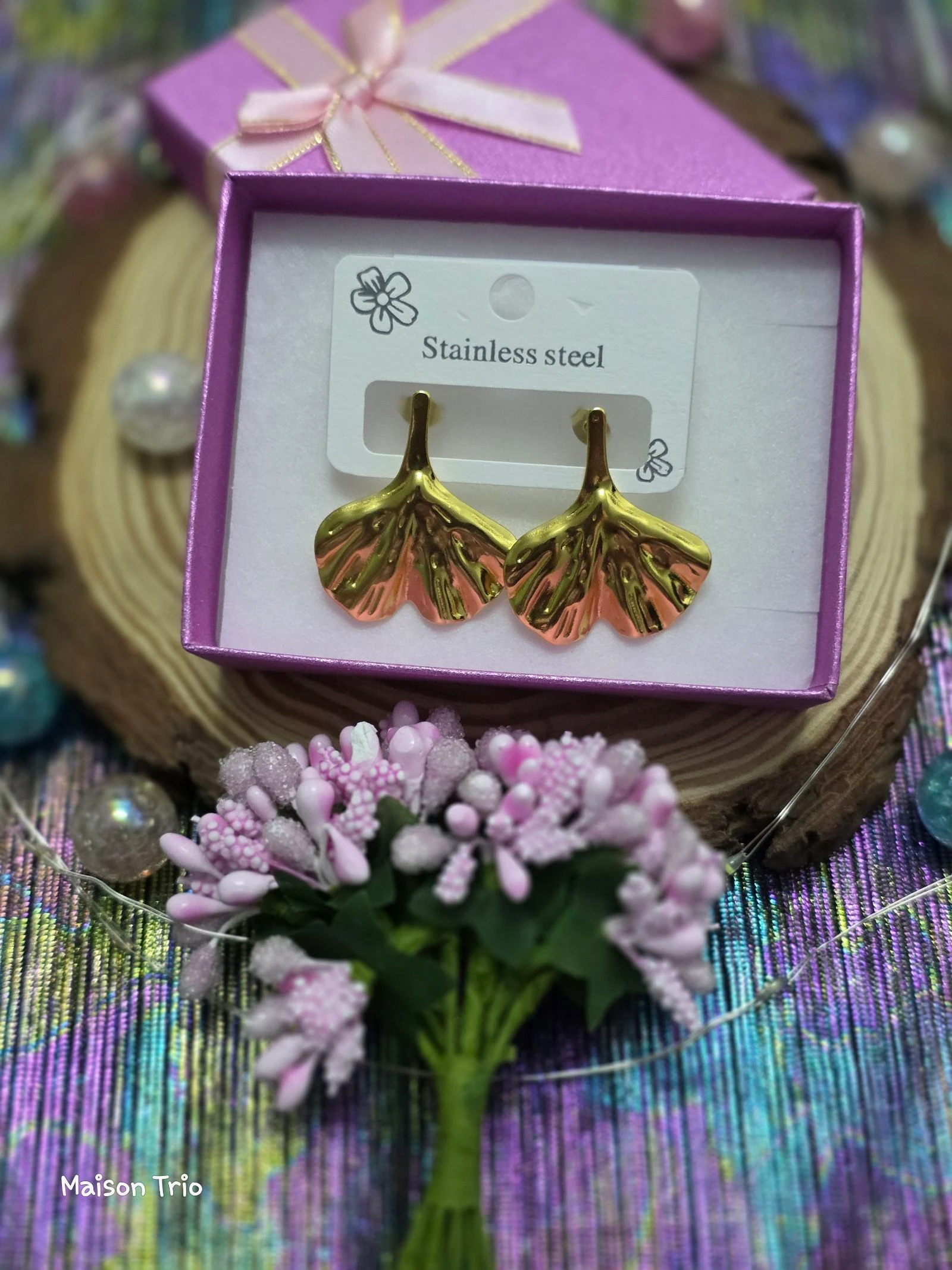 Stainless steel earrings🌸 – photo 2
